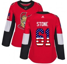 Dámský Dres Ottawa Senators Mark Stone 61 USA Flag Fashion Červená Authentic