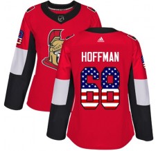 Dámský Dres Ottawa Senators Mike Hoffman 68 USA Flag Fashion Červená Authentic
