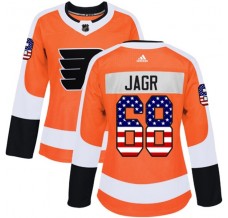 Dámský Dres Philadelphia Flyers Jaromir Jagr 68 USA Flag Fashion Oranžová Authentic