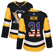 Dámský Dres Pittsburgh Penguins Antti Niemi 31 USA Flag Fashion Černá Authentic