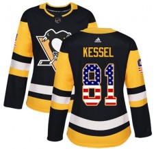 Dámský Dres Pittsburgh Penguins Phil Kessel 81 USA Flag Fashion Černá Authentic