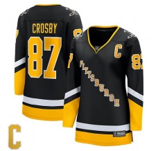 Dámský Dres Pittsburgh Penguins Sidney Crosby 87 2021-22 Captain Patch Černá Premier Breakaway Alternativní