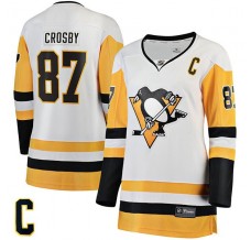 Dámský Dres Pittsburgh Penguins Sidney Crosby 87 Captain Patch Bílá Premier Breakaway Venkovní