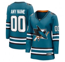 Dámský Dres San Jose Sharks Custom Tyrkysová Breakaway Domácí