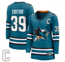 Dámský Dres San Jose Sharks Logan Couture 39 Captain Patch Tyrkysová Breakaway Domácí