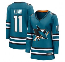 Dámský Dres San Jose Sharks Luke Kunin 11 Tyrkysová Breakaway Domácí