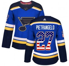 Dámský Dres St. Louis Blues Alex Pietrangelo 27 USA Flag Fashion Modrá Authentic