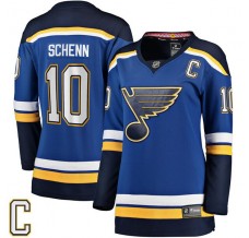 Dámský Dres St. Louis Blues Brayden Schenn 10 Captain Patch Modrá Breakaway Domácí