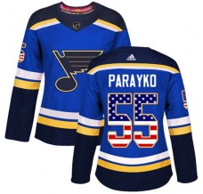 Dámský Dres St. Louis Blues Colton Parayko 55 USA Flag Fashion Modrá Authentic