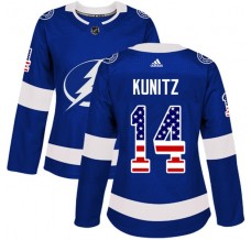 Dámský Dres Tampa Bay Lightning Chris Kunitz 14 USA Flag Fashion Modrá Authentic