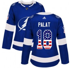 Dámský Dres Tampa Bay Lightning Ondrej Palat 18 USA Flag Fashion Modrá Authentic