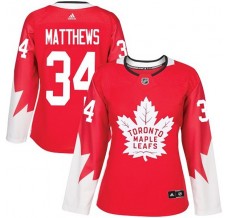 Dámský Dres Toronto Maple Leafs Auston Matthews 34 Červená Authentic Alternativní