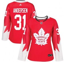 Dámský Dres Toronto Maple Leafs Frederik Andersen 31 Červená Authentic Alternativní