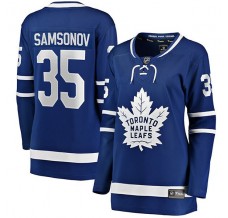 Dámský Dres Toronto Maple Leafs Ilya Samsonov 35 Modrá Breakaway Domácí