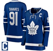 Dámský Dres Toronto Maple Leafs John Tavares 91 Captain Patch Modrá Breakaway Domácí