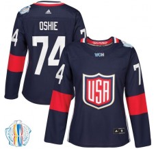 Dámský Dres USA T.J. Oshie 74 2016 World Cup of Hockey Námořnická Modrá Authentic