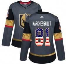 Dámský Dres Vegas Golden Knights Jonathan Marchessault 81 USA Flag Fashion Šedá Authentic