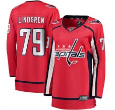 Dámský Dres Washington Capitals Charlie Lindgren 79 Červená Breakaway Domácí