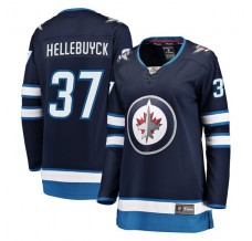 Dámský Dres Winnipeg Jets Connor Hellebuyck 37 Námořnická Modrá Breakaway Domácí