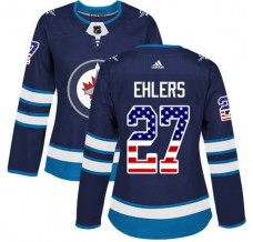 Dámský Dres Winnipeg Jets Nikolaj Ehlers 27 USA Flag Fashion Námořnická Modrá Authentic