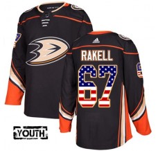 Dětský Dres Anaheim Ducks Rickard Rakell 67 USA Flag Fashion Černá Authentic