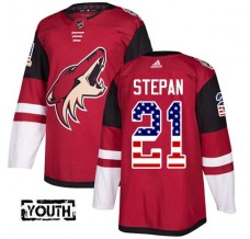 Dětský Dres Arizona Coyotes Derek Stepan 21 USA Flag Fashion Červená Authentic