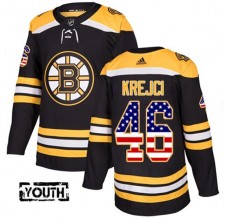 Dětský Dres Boston Bruins David Krejci 46 USA Flag Fashion Černá Authentic