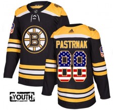 Dětský Dres Boston Bruins David Pastrnak 88 USA Flag Fashion Černá Authentic