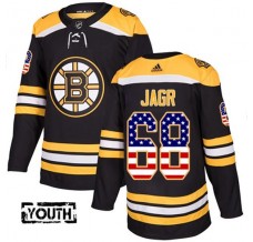 Dětský Dres Boston Bruins Jaromir Jagr 68 USA Flag Fashion Černá Authentic