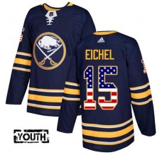 Dětský Dres Buffalo Sabres Jack Eichel 15 USA Flag Fashion Námořnická Modrá Authentic