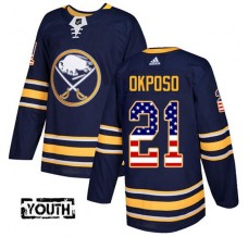 Dětský Dres Buffalo Sabres Kyle Okposo 21 USA Flag Fashion Námořnická Modrá Authentic