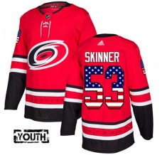 Dětský Dres Carolina Hurricanes Jeff Skinner 53 USA Flag Fashion Červená Authentic