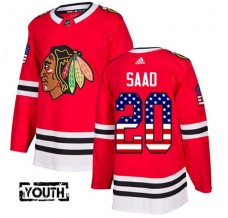 Dětský Dres Chicago Blackhawks Brandon Saad 20 USA Flag Fashion Červená Authentic