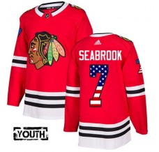 Dětský Dres Chicago Blackhawks Brent Seabrook 7 USA Flag Fashion Červená Authentic