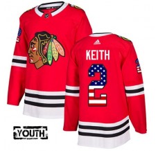 Dětský Dres Chicago Blackhawks Duncan Keith 2 USA Flag Fashion Červená Authentic