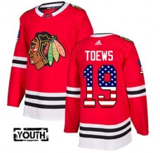 Dětský Dres Chicago Blackhawks Jonathan Toews 19 USA Flag Fashion Červená Authentic
