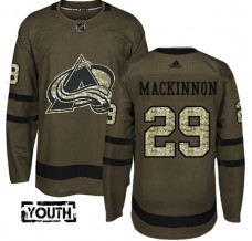 Dětský Dres Colorado Avalanche Nathan MacKinnon 29 Maskáčová Zelená Authentic