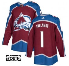 Dětský Dres Colorado Avalanche Semyon Varlamov 1 Burgundská Červená Authentic