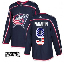 Dětský Dres Columbus Blue Jackets Artemi Panarin 9 USA Flag Fashion Námořnická Modrá Authentic