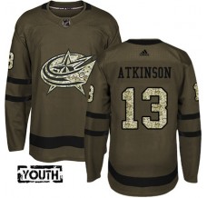 Dětský Dres Columbus Blue Jackets Cam Atkinson 13 Maskáčová Zelená Authentic