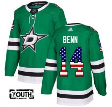 Dětský Dres Dallas Stars Jamie Benn 14 USA Flag Fashion Svěže Zelená Authentic