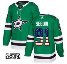 Dětský Dres Dallas Stars Tyler Seguin 91 USA Flag Fashion Svěže Zelená Authentic