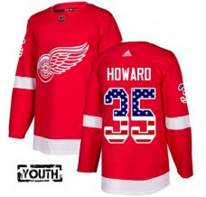 Dětský Dres Detroit Red Wings Jimmy Howard 35 USA Flag Fashion Červená Authentic