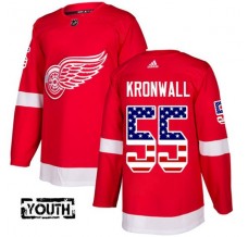 Dětský Dres Detroit Red Wings Niklas Kronwall 55 USA Flag Fashion Červená Authentic