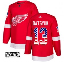 Dětský Dres Detroit Red Wings Pavel Datsyuk 13 USA Flag Fashion Červená Authentic