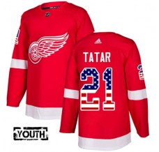 Dětský Dres Detroit Red Wings Tomas Tatar 21 USA Flag Fashion Červená Authentic
