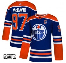 Dětský Dres Edmonton Oilers Connor McDavid 97 2018-19 Captain Patch Královská Modrá Authentic