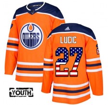 Dětský Dres Edmonton Oilers Milan Lucic 27 USA Flag Fashion Oranžová Authentic