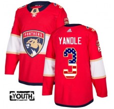 Dětský Dres Florida Panthers Keith Yandle 3 USA Flag Fashion Červená Authentic