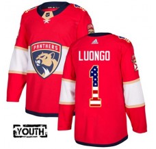 Dětský Dres Florida Panthers Roberto Luongo 1 USA Flag Fashion Červená Authentic